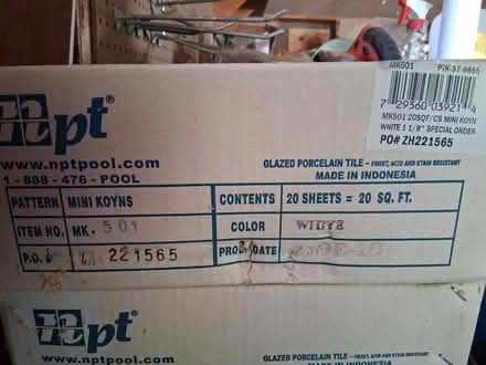 Photo of free Tile/ pool tile (1307 Cedar St. Alex. MN, alley) #1
