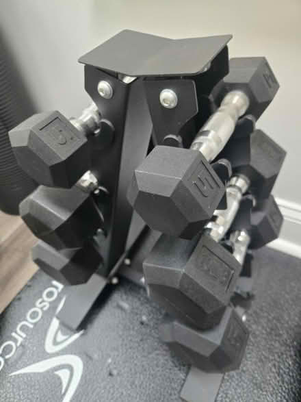 Photo of free 5, 10, 15lb freeweights and tower (Burtonsville) #1