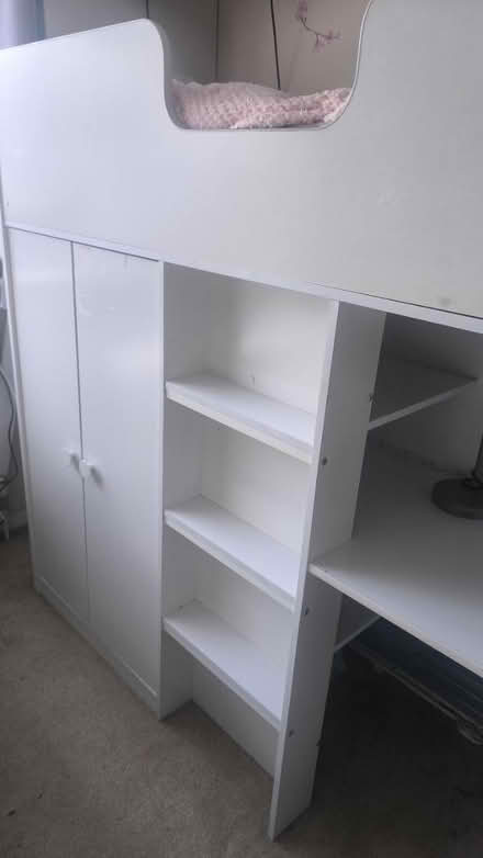 Photo of free High bed with desk (Surbiton KT6) #3