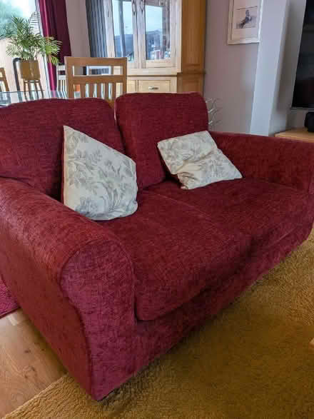 Photo of free Red two seater sofa (Widford CM1) #1