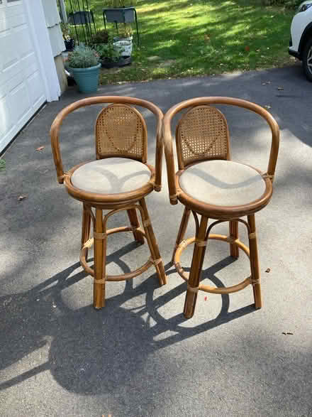 Photo of free Pair of wooden stools (Andover) #1