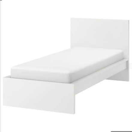 Photo of free IKEA MALM Bed frame, high, white/Luröy, standard single (Grenoside S35) #1