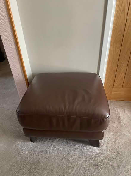 Photo of free Sofology brown leather 3 seater sofachair@ footstool (Bulwell NG6) #1