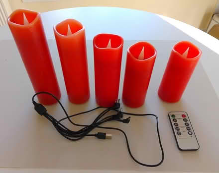 Photo of free Set five red rechargeable candles (Stirling FK8) #2