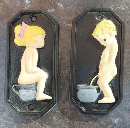 Photo of free Cast iron novelty toilet signs (Woodingdean BN2) #1