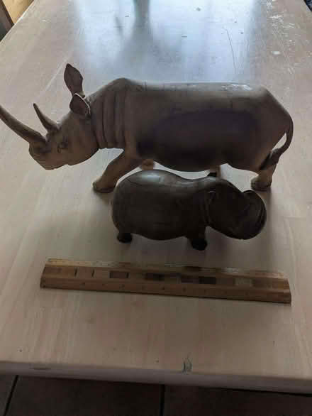Photo of free Wooden Rhino and Hippo (University Area RG1) #1