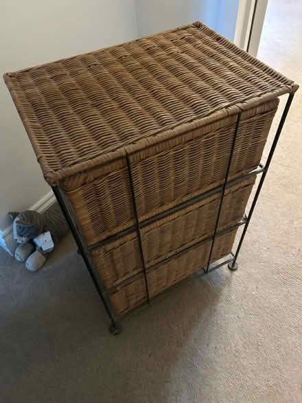 Photo of free Wicker 3 shelf unit (Tunbridge Wells) #2