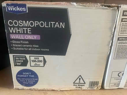 Photo of free 2 boxes of plain white tiles (Wallsend NE28) #2