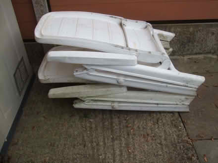 Photo of free Pair of folding white plastic reclining garden chairs (Heath Hayes WS12) #3