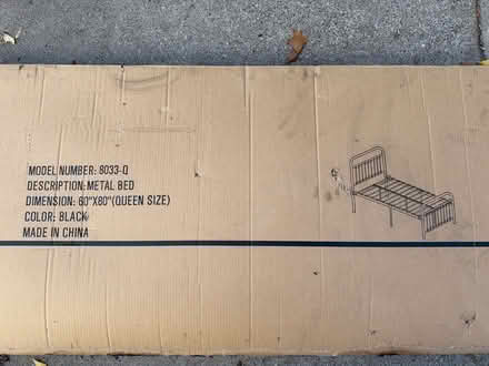 Photo of free Black metal queen bed frame (Lexington-Hamline neighborhood) #1