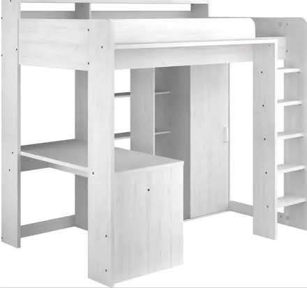 Photo of free High sleeper bed, w desk, wardrobe and shelves, no mattress (Hollingdean BN1) #1