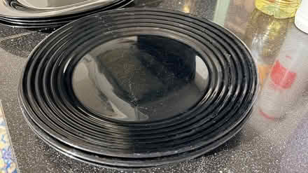 Photo of free 12x Glossy Black Dinner Plates (Uxbridge High Street) #1
