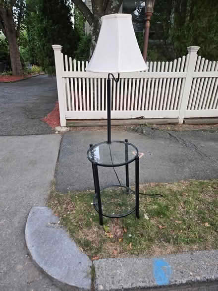 Photo of free Small table with attached lamp (Newton, MA) #1