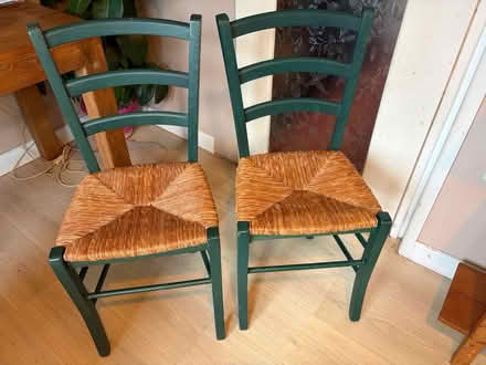 Photo of free 2 Dining Chairs Green (North Abingdon OX14) #1