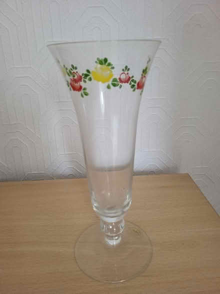 Photo of free Laura Ashley vase with red and yellow flowers vgc (Hest Bank LA2) #1