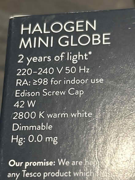 Photo of free Halogen mini globe Edison 240V 42W (Dursley GL11) #3
