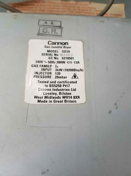 Photo of free Gas dryers - spares or repair (Nantwich CW5) #2