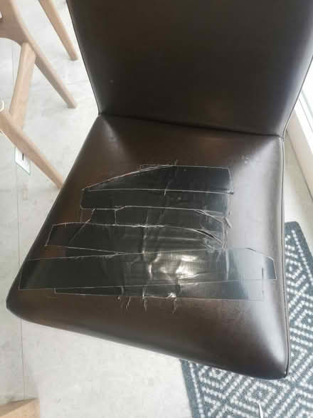Photo of free 6 faux leather chairs, oak legs (Dooradoyle) #3
