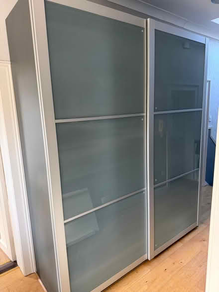 Photo of free Large grey wardrobe w glass doors (Ballybrack Shankill) #3
