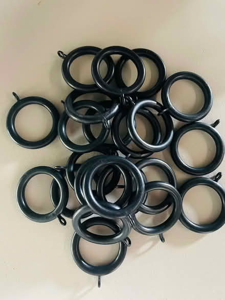 Photo of free natural wood curtain pole with fittings plus more rings (Upper Holloway N19) #2