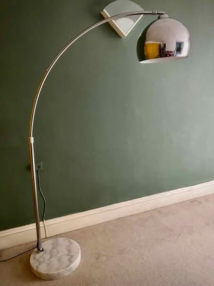 Photo of free Standing Floor Lamp with Bell Shade & Marble Base (Seven Dials BN1) #2
