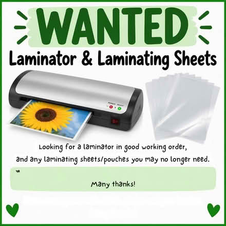 Photo of Laminator & Laminating Sheets (Tilehurst RG30) #1