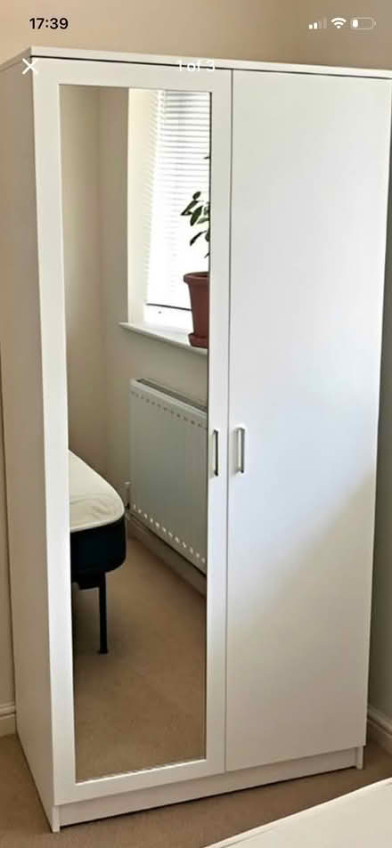 Photo of free White 2 door wardrobe (Wrenbury) #1