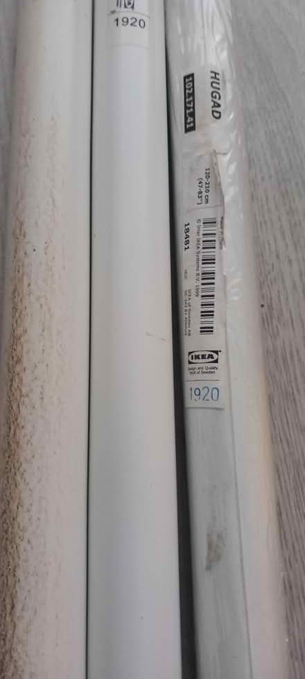 Photo of free Ikea Hugard extending white poles (Plumstead Common SE18) #1