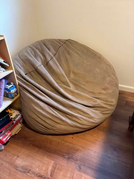 Photo of free Large beige beanbag chair, 4' x 4' (Campbell) #2