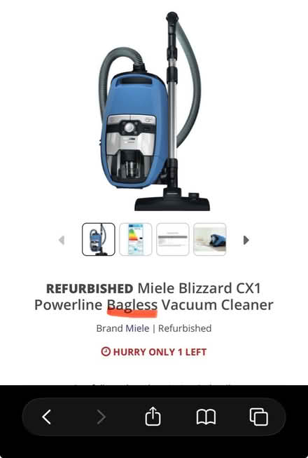 Photo of Any working bagless Miele Hoover (Stockwell SW9) #1