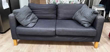 Photo of free Dark Grey 2-Seater Sofa + Matching Footstool (Glebe Farm CB2) #3