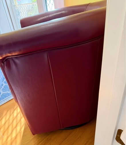 Photo of free 2 faux leather red swivel chairs (Bolton MA) #3
