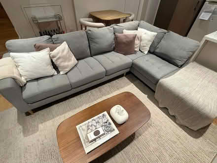 Photo of free Large grey fabric corner sofa (Toorak Rd in Camberwell) #1