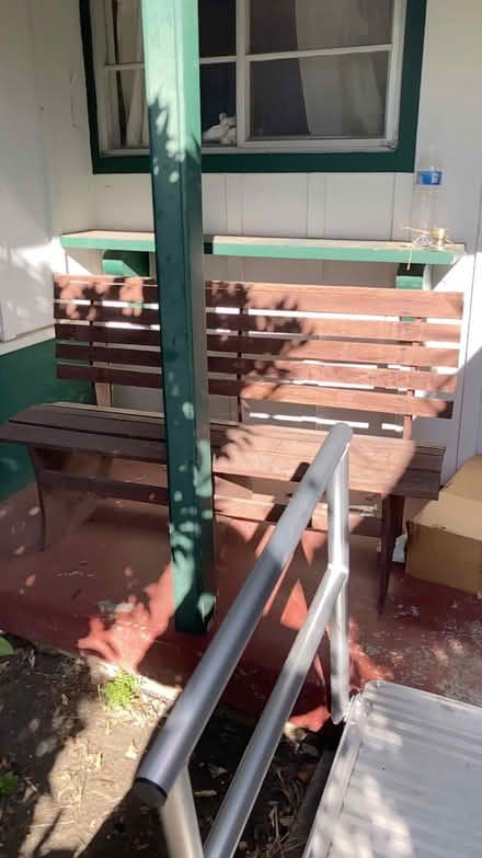 Photo of free Outdoor Wooden Bench (Near the Cupertino Library) #1