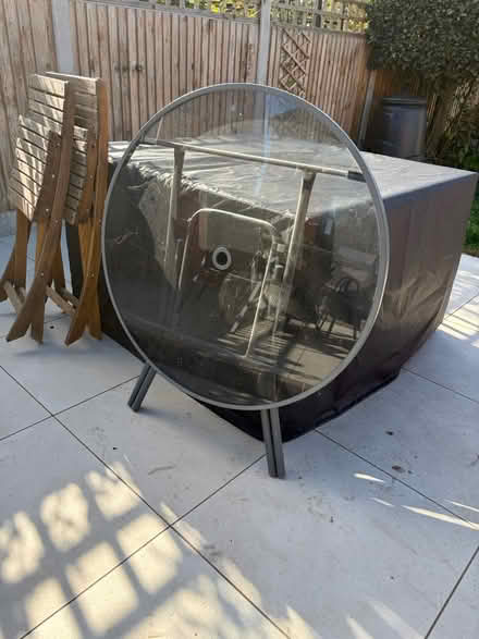 Photo of free Outdoor table, chairs and parasol (West Bergholt CO6) #2