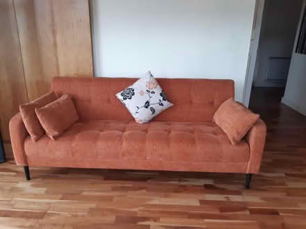 Photo of free Orange 3 Seater Sofa (Claypath DH1) #1
