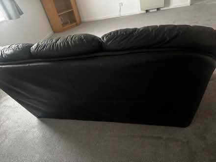 Photo of free Black leather sofa - 3 seater (Norbury SW16) #3
