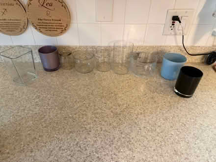 Photo of free 9 assorted glass candle jars (Huntley) #1