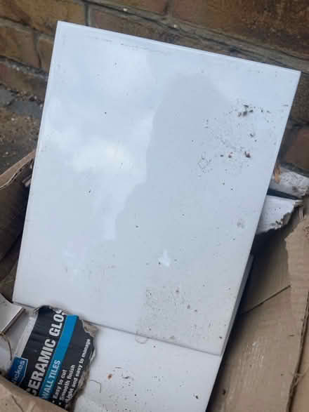 Photo of free Approx 14 plain white tiles 200mm x 250mm (Broxbourne EN10) #2