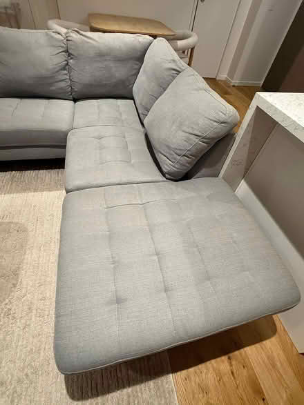 Photo of free Large grey fabric corner sofa (Toorak Rd in Camberwell) #2