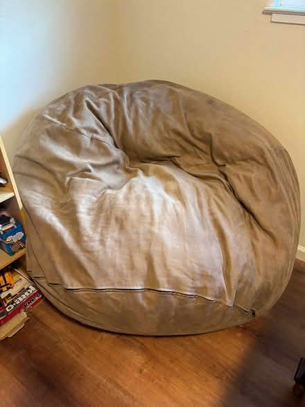 Photo of free Large beige beanbag chair, 4' x 4' (Campbell) #1