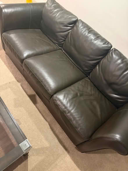 Photo of free Black Leather Sofa – 3 Seater (Flemington, NJ) #2