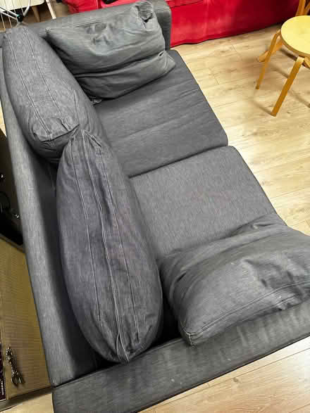 Photo of free Dark Grey 2-Seater Sofa + Matching Footstool (Glebe Farm CB2) #4