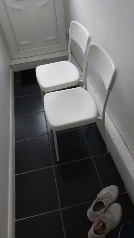 Photo of free two ikea white chairs Hanwell (Hanwell W7) #1