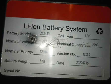 Photo of free 24v lithium battery 30Amp/hrs 720wh (Crowhurst road TN38) #2