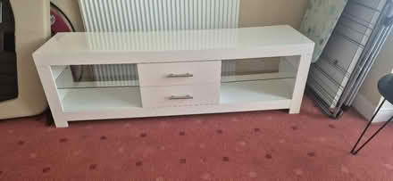 Photo of free White gloss tv unit (YO15, south side) #1