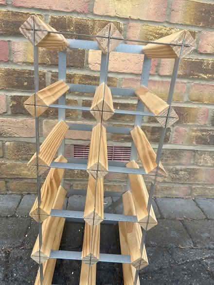 Photo of free Pine and metal wine rack (Broxbourne EN10) #1