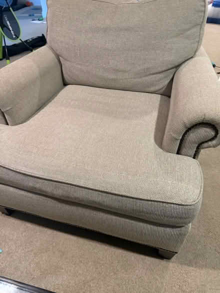 Photo of free Oversized Beige Armchair (Flemington, NJ) #1