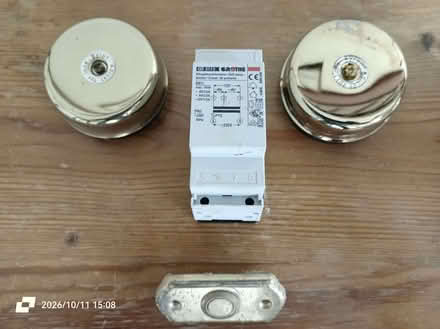 Photo of free Mains powered doorbell with two brass bells. (Llandrindod LD1) #1