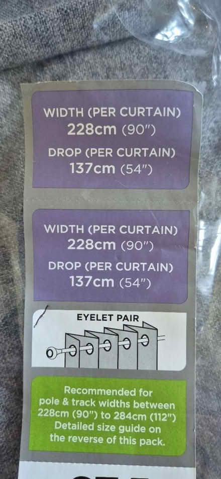 Photo of free Pair of grey curtains dunelm (Narborough LE19) #4